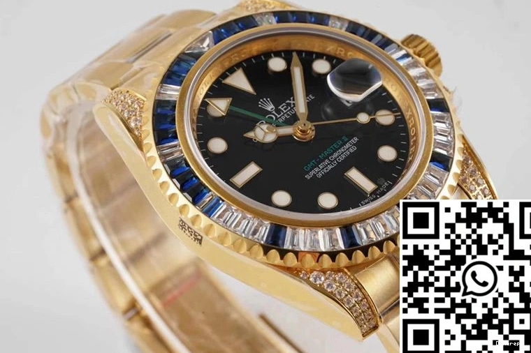 Rolex SAru Diamond White Factory II GMT ROF 116758 Master Blue 0114